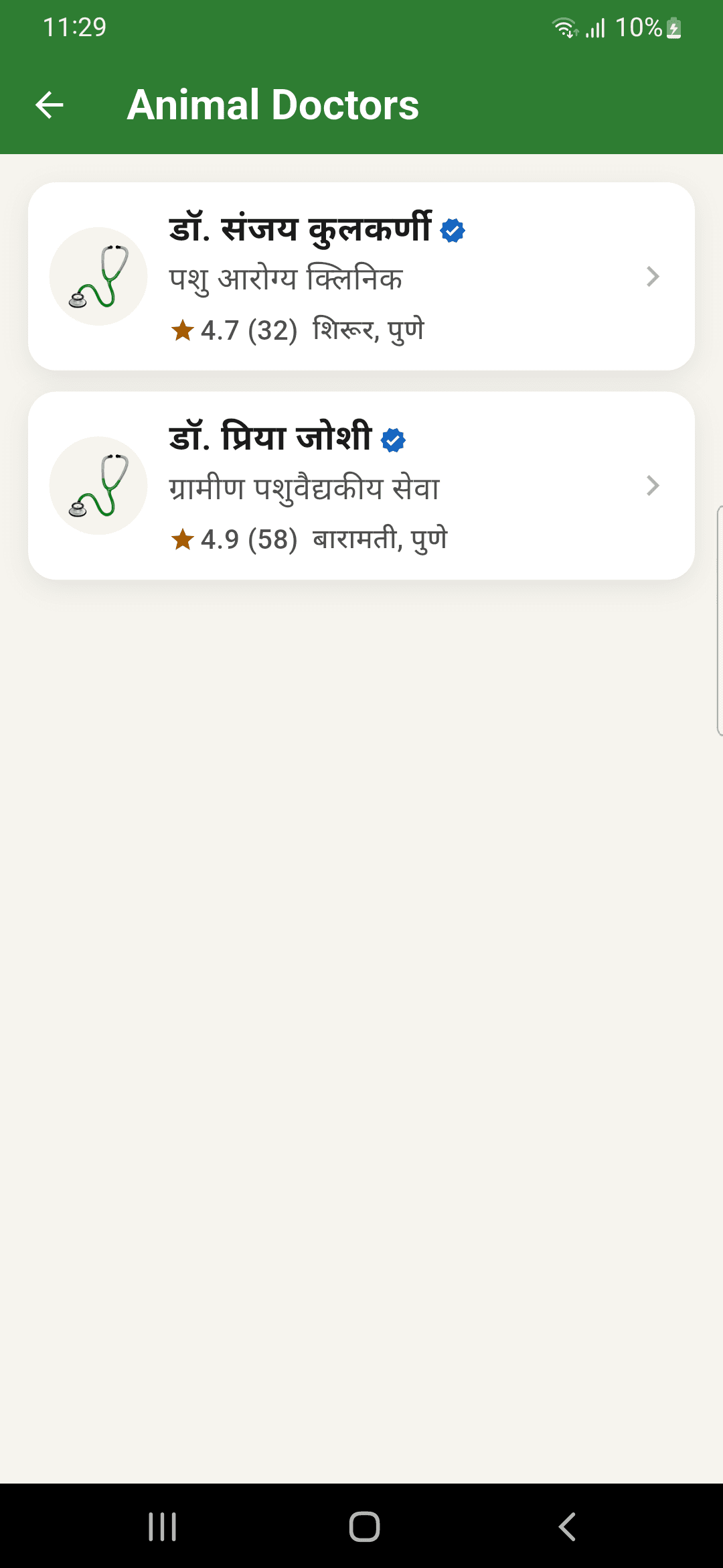 Verified animal doctors directory